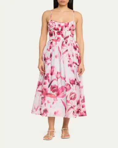 Cara Cara Alba Floral Fit-&-Flare Midi Dress | Thumbnail 2 Cara Cara Alba Floral Fit-&-Flare Midi Dress | Thumbnail 2