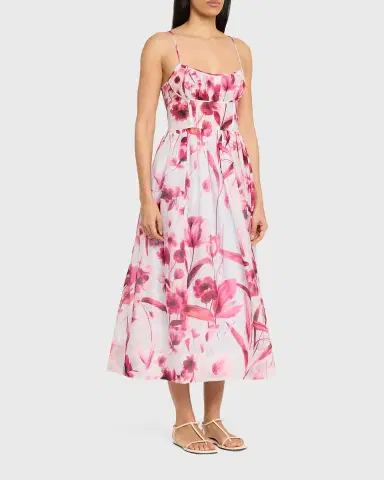 Cara Cara Alba Floral Fit-&-Flare Midi Dress | Thumbnail 8 Cara Cara Alba Floral Fit-&-Flare Midi Dress | Thumbnail 8