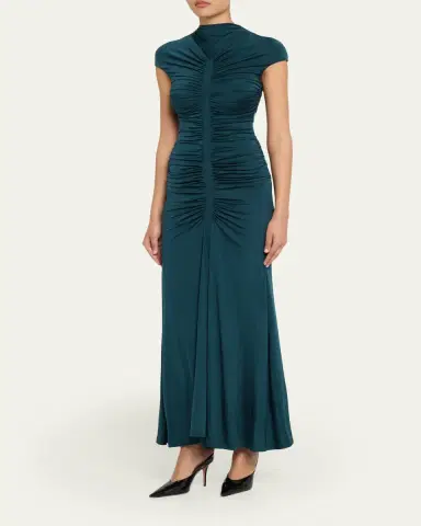 Giorgio Armani Ruched Jersey Maxi Dress | Thumbnail 4