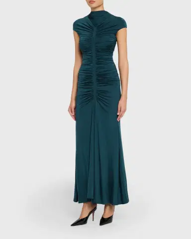 Giorgio Armani Ruched Jersey Maxi Dress | Thumbnail 8