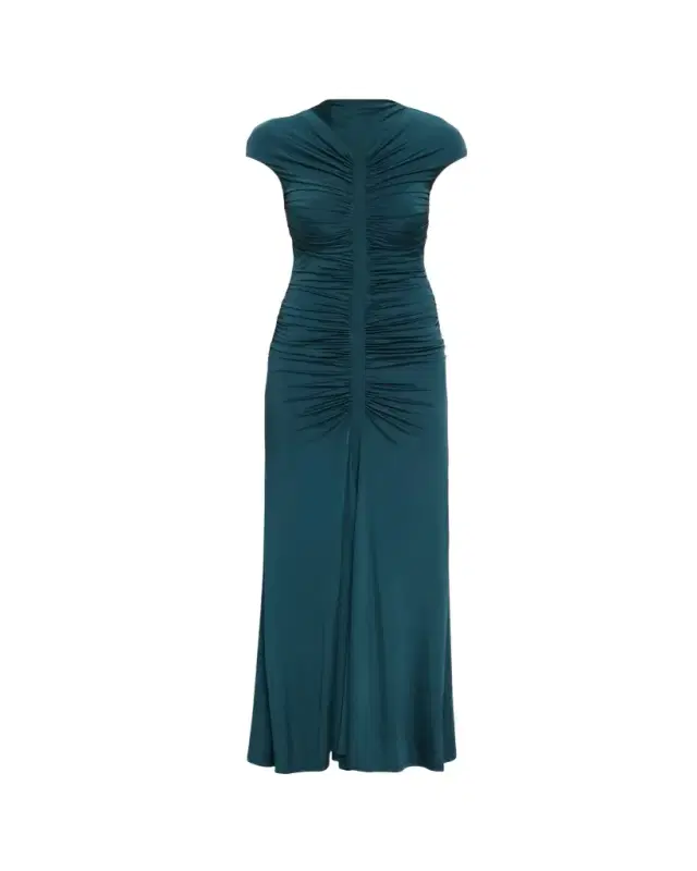 Giorgio Armani Ruched Jersey Maxi Dress