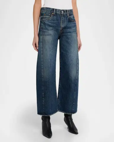 MOUSSY VINTAGE Harlem Mid-Rise Wide Barrel Jeans | Thumbnail 8