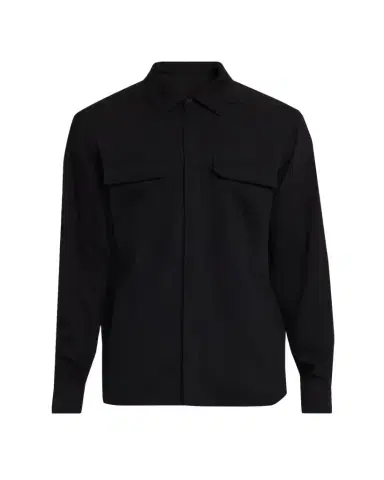 Rick Owens Men's Cotton Jersey Button-Front Shirt | Thumbnail 1 Rick Owens Men's Cotton Jersey Button-Front Shirt | Thumbnail 1