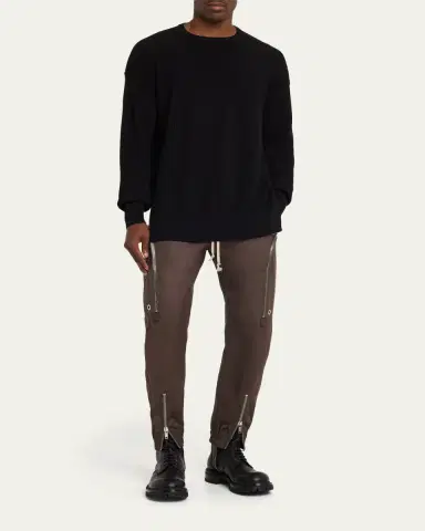 Rick Owens Men's Fisherman Knit Wool Sweater | Thumbnail 2