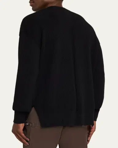 Rick Owens Men's Fisherman Knit Wool Sweater | Thumbnail 3