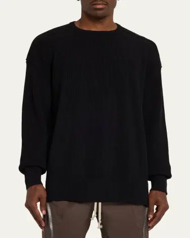 Rick Owens Men's Fisherman Knit Wool Sweater | Thumbnail 4