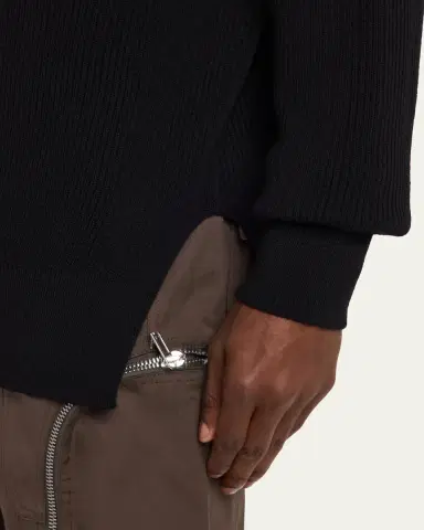 Rick Owens Men's Fisherman Knit Wool Sweater | Thumbnail 5