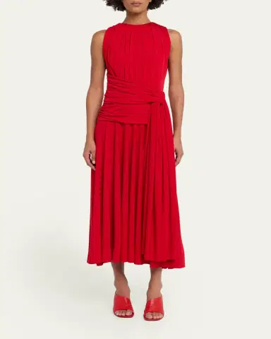 Brandon Maxwell The Isadora Sleeveless Draped Dress | Thumbnail 2