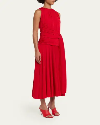 Brandon Maxwell The Isadora Sleeveless Draped Dress | Thumbnail 4