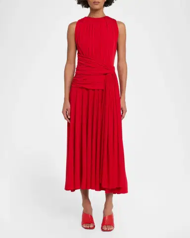 Brandon Maxwell The Isadora Sleeveless Draped Dress | Thumbnail 6