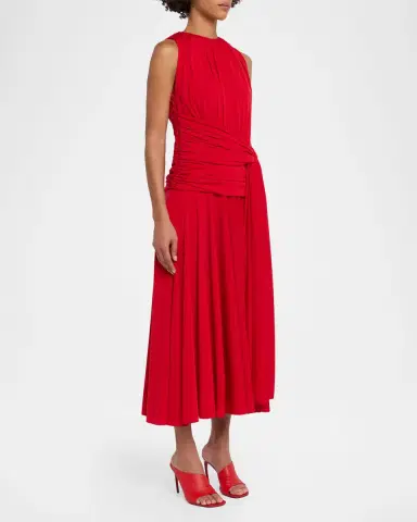 Brandon Maxwell The Isadora Sleeveless Draped Dress | Thumbnail 8