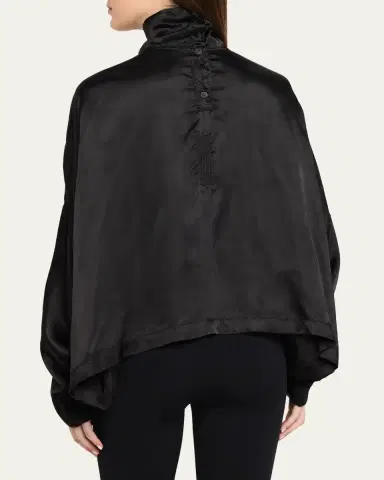 Rick Owens Jumbo Tabard Long-Sleeve Satin Crop Top | Thumbnail 3