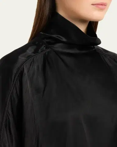 Rick Owens Jumbo Tabard Long-Sleeve Satin Crop Top | Thumbnail 5