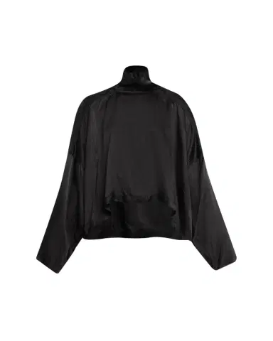 Rick Owens Jumbo Tabard Long-Sleeve Satin Crop Top | Thumbnail 1