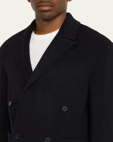 OFFICINE GÉNÉRALE Men's Dark Navy Double-Breasted Wool Maxwell Sport Jacket | Thumbnail 5 OFFICINE GÉNÉRALE Men's Dark Navy Double-Breasted Wool Maxwell Sport Jacket | Thumbnail 5