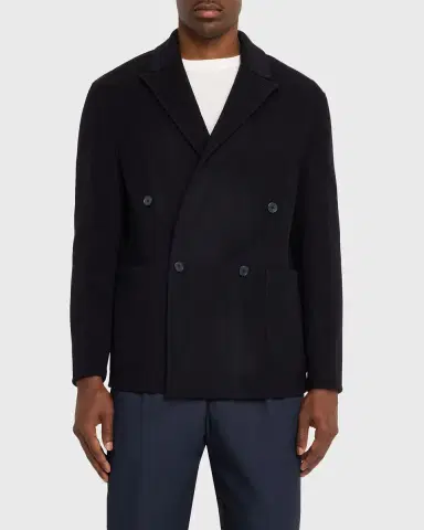 OFFICINE GÉNÉRALE Men's Dark Navy Double-Breasted Wool Maxwell Sport Jacket | Thumbnail 8 OFFICINE GÉNÉRALE Men's Dark Navy Double-Breasted Wool Maxwell Sport Jacket | Thumbnail 8