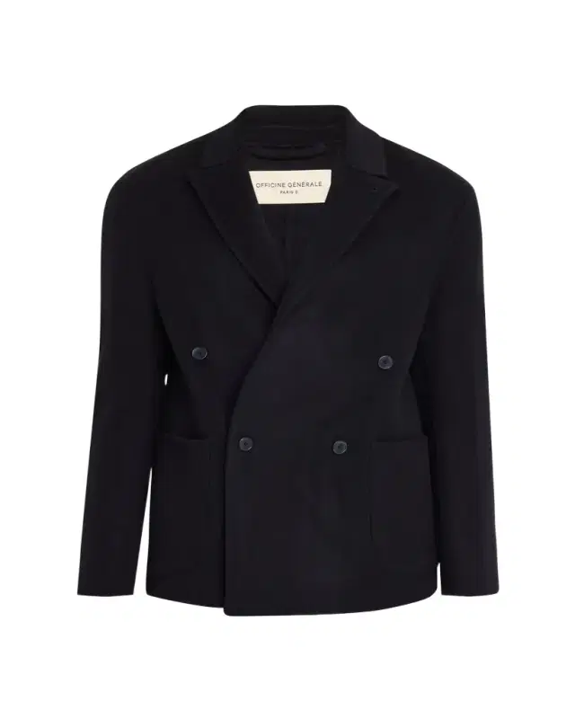 Men's Dark Navy Double-Breasted Wool Maxwell Sport Jacket