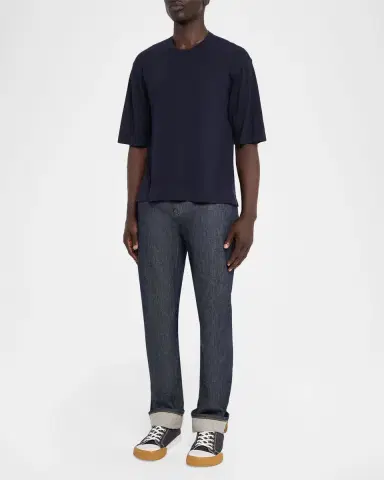 OFFICINE GÉNÉRALE Men's Boris Lyocell and Wool Knit Crewneck T-Shirt | Thumbnail 6 OFFICINE GÉNÉRALE Men's Boris Lyocell and Wool Knit Crewneck T-Shirt | Thumbnail 6