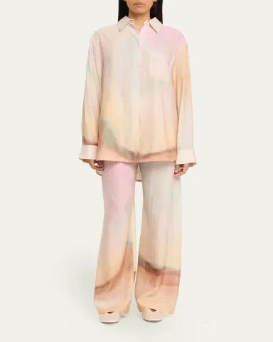 Nanushka Chaska Tie-Dye Button-Front Shirt | Thumbnail 2