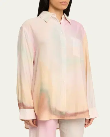 Nanushka Chaska Tie-Dye Button-Front Shirt | Thumbnail 4