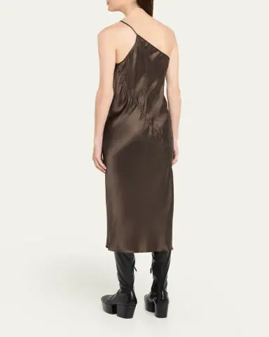 Rick Owens One-Shoulder Satin Midi Slip Dress | Thumbnail 3 Rick Owens One-Shoulder Satin Midi Slip Dress | Thumbnail 3