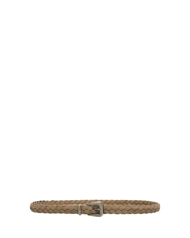 Brunello Cucinelli Braided Leather Belt with Monili