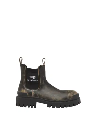 Balenciaga Men's Strike Worn-Out Leather Chelsea Boots | Thumbnail 1 Balenciaga Men's Strike Worn-Out Leather Chelsea Boots | Thumbnail 1