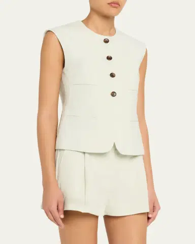 A.L.C. Georgie Linen-Blend Vest | Thumbnail 4 A.L.C. Georgie Linen-Blend Vest | Thumbnail 4