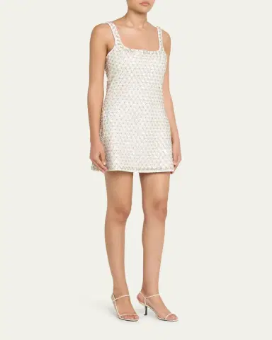 SIMKHAI Beaded Rhinestone Crepe Mini Dress | Thumbnail 4 SIMKHAI Beaded Rhinestone Crepe Mini Dress | Thumbnail 4