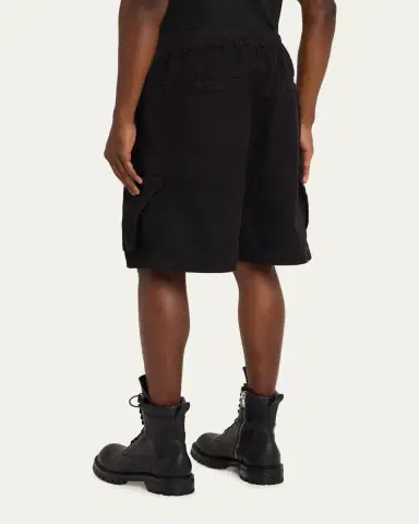 DRKSHDW RICK OWENS Men's Heavy Cotton Drawstring Cargo Shorts | Thumbnail 3 DRKSHDW RICK OWENS Men's Heavy Cotton Drawstring Cargo Shorts | Thumbnail 3