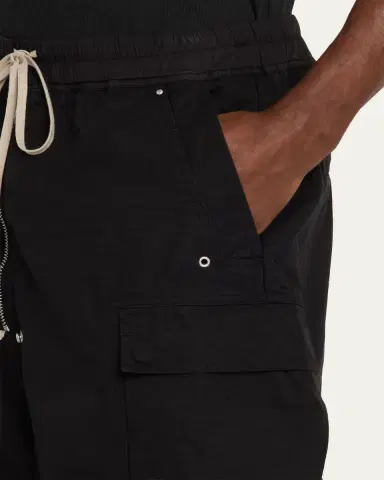 DRKSHDW RICK OWENS Men's Heavy Cotton Drawstring Cargo Shorts | Thumbnail 5 DRKSHDW RICK OWENS Men's Heavy Cotton Drawstring Cargo Shorts | Thumbnail 5