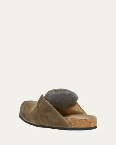 Balenciaga Men's Dumbo Distressed Suede Mules | Thumbnail 4 Balenciaga Men's Dumbo Distressed Suede Mules | Thumbnail 4