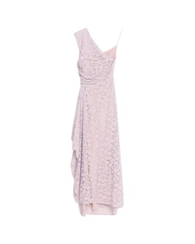 Gia Asymmetric Draped Lace Gown