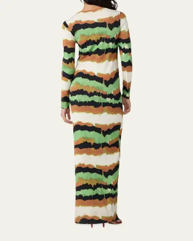 Diane von Furstenberg Robin Watercolor-Print Column Maxi Dress | Thumbnail 3