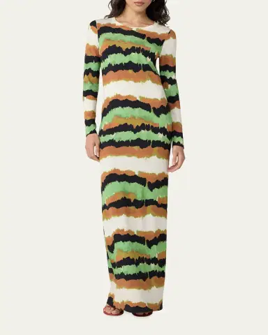 Diane von Furstenberg Robin Watercolor-Print Column Maxi Dress | Thumbnail 4