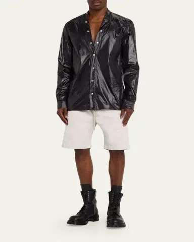 DRKSHDW RICK OWENS Men's Heavy Cotton Drawstring Shorts | Thumbnail 2 DRKSHDW RICK OWENS Men's Heavy Cotton Drawstring Shorts | Thumbnail 2