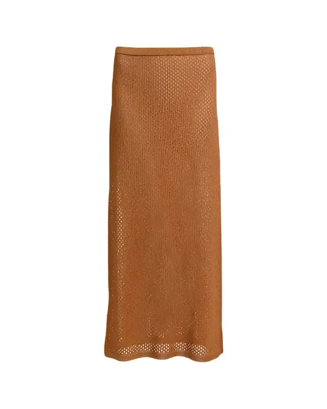 Diane von Furstenberg Harmon Straight Shimmer Mesh Knit Maxi Skirt