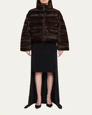 Balenciaga Faux Fur Reversible Nylon Puffer Jacket | Thumbnail 2