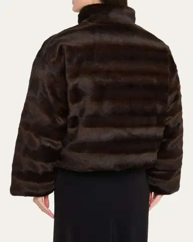 Balenciaga Faux Fur Reversible Nylon Puffer Jacket | Thumbnail 3