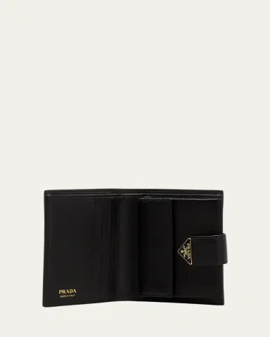 Prada Small Triangle Logo Flap Wallet | Thumbnail 4 Prada Small Triangle Logo Flap Wallet | Thumbnail 4