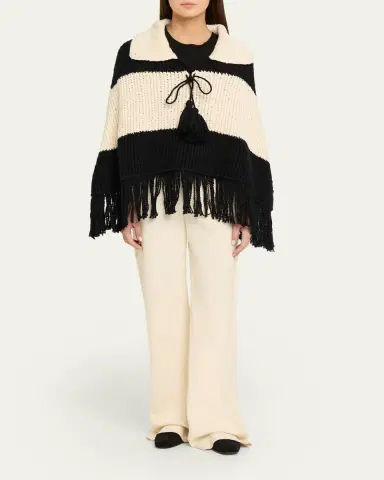 ALIX OF BOHEMIA Faune Knit Fringe Cape | Thumbnail 2