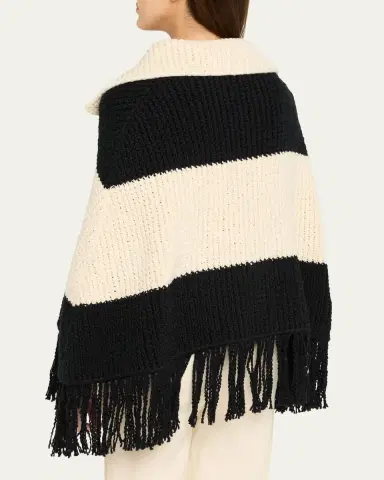 ALIX OF BOHEMIA Faune Knit Fringe Cape | Thumbnail 3