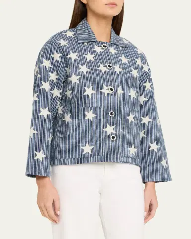 ALIX OF BOHEMIA Western Plaid Star Embroidered Jacket | Thumbnail 4 ALIX OF BOHEMIA Western Plaid Star Embroidered Jacket | Thumbnail 4