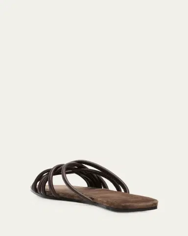 Brunello Cucinelli Leather Strappy Slide Sandals | Thumbnail 4 Brunello Cucinelli Leather Strappy Slide Sandals | Thumbnail 4