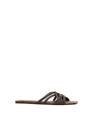 Brunello Cucinelli Leather Strappy Slide Sandals | Thumbnail 1 Brunello Cucinelli Leather Strappy Slide Sandals | Thumbnail 1