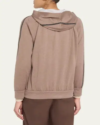 Brunello Cucinelli Monili Stripe Cotton-Silk Zip Jacket | Thumbnail 3 Brunello Cucinelli Monili Stripe Cotton-Silk Zip Jacket | Thumbnail 3