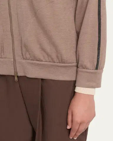 Brunello Cucinelli Monili Stripe Cotton-Silk Zip Jacket | Thumbnail 5 Brunello Cucinelli Monili Stripe Cotton-Silk Zip Jacket | Thumbnail 5