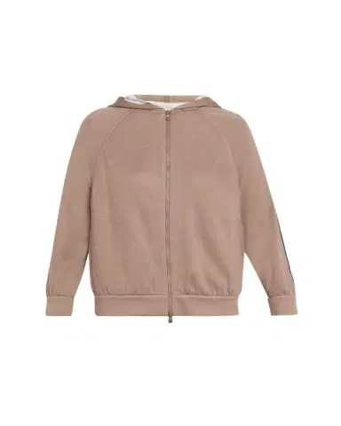 Brunello Cucinelli Monili Stripe Cotton-Silk Zip Jacket | Thumbnail 1 Brunello Cucinelli Monili Stripe Cotton-Silk Zip Jacket | Thumbnail 1