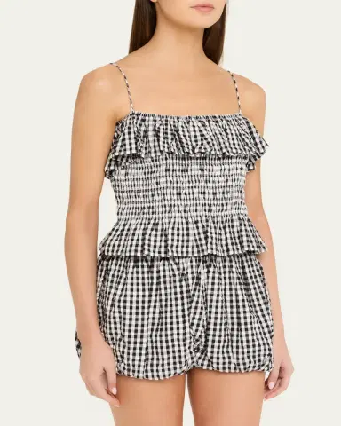 ALIX OF BOHEMIA Clara Gingham Seersucker Top | Thumbnail 4