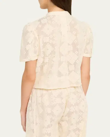 ALIX OF BOHEMIA Chance Eyelet Tie-Neck Top | Thumbnail 3 ALIX OF BOHEMIA Chance Eyelet Tie-Neck Top | Thumbnail 3